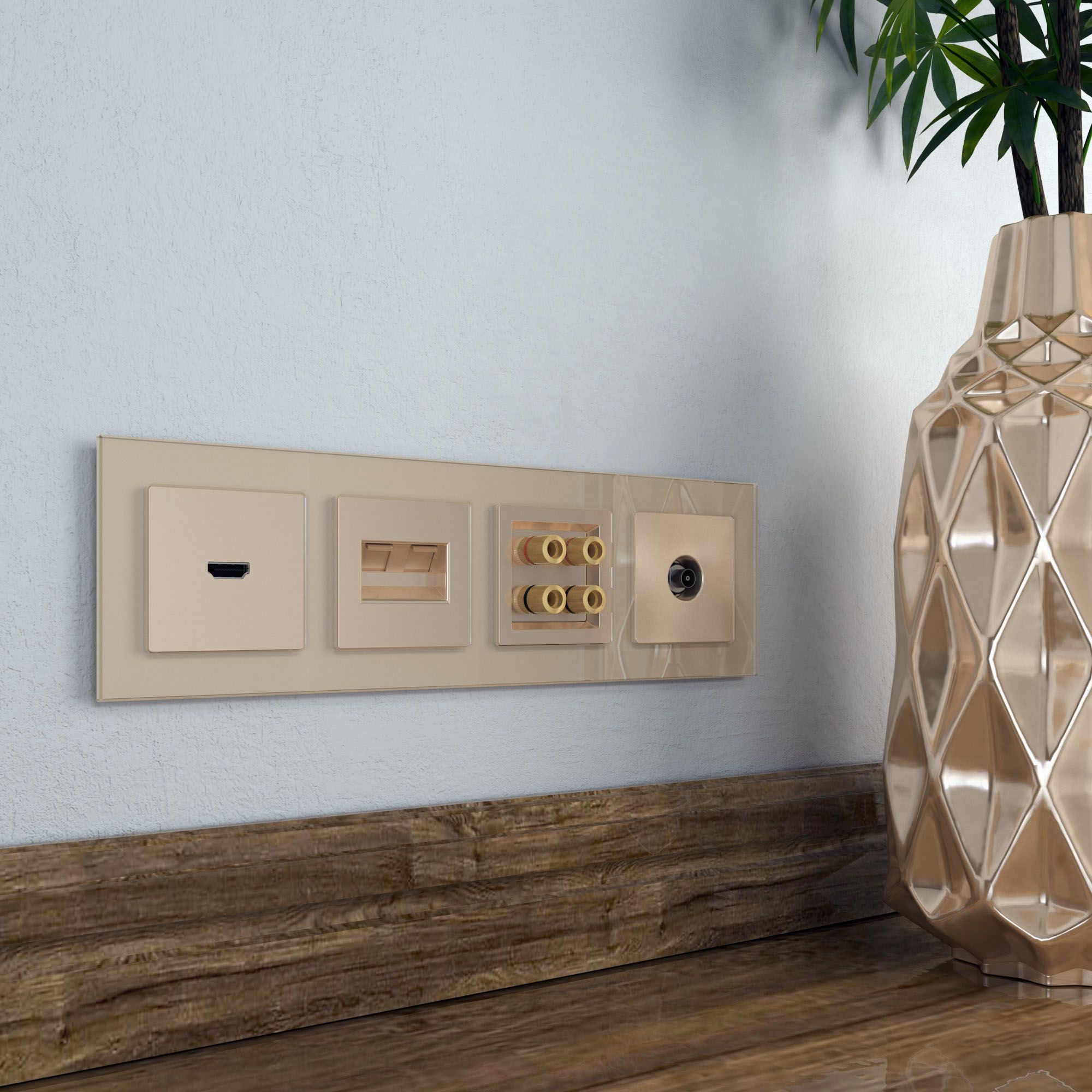 Накладка для розетки HDMI Werkel (шампань) WL11-HDMI-CP