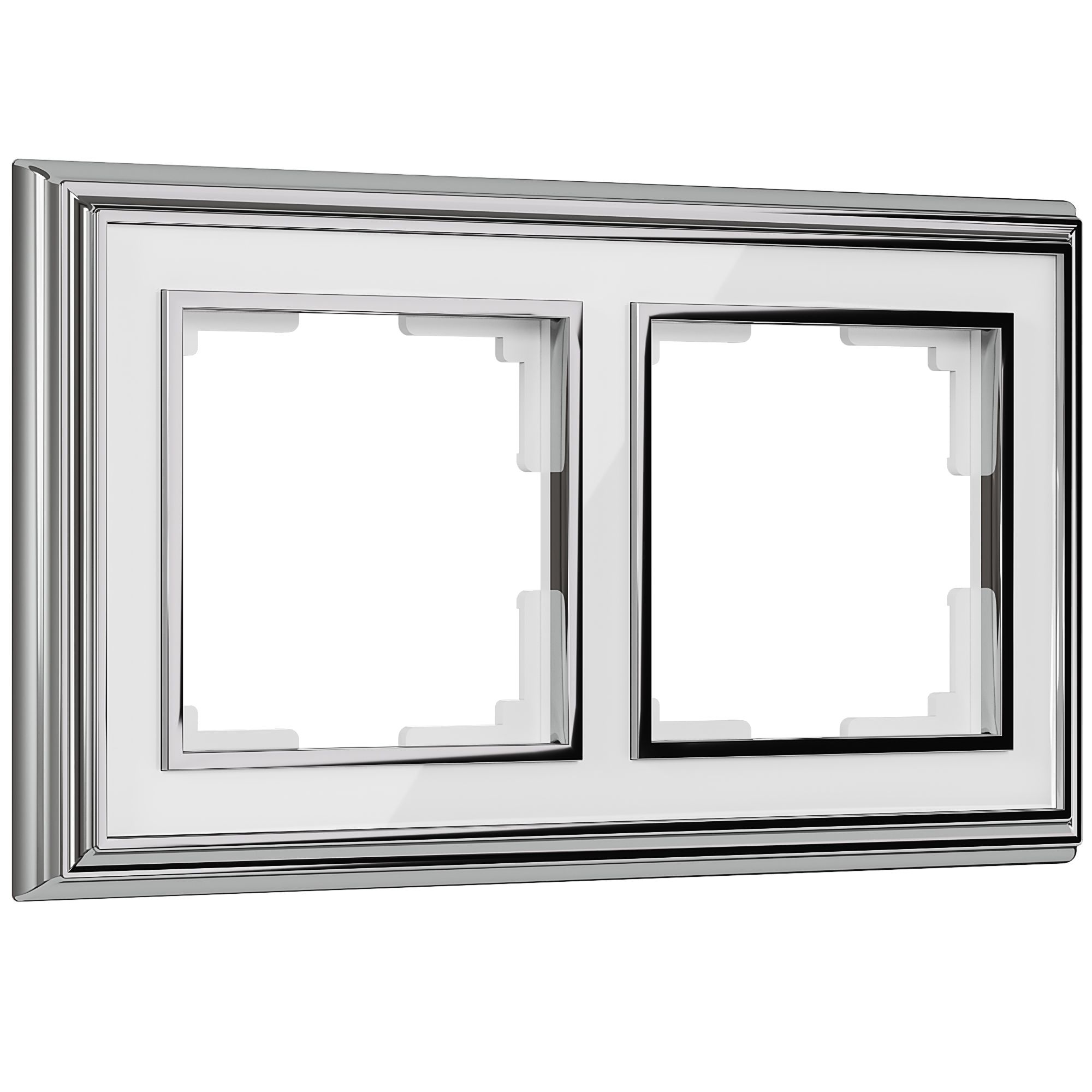 Рамка WERKEL Palacio на 2 поста (хром/белый) WL17-Frame-02 / W0021331 / a037693