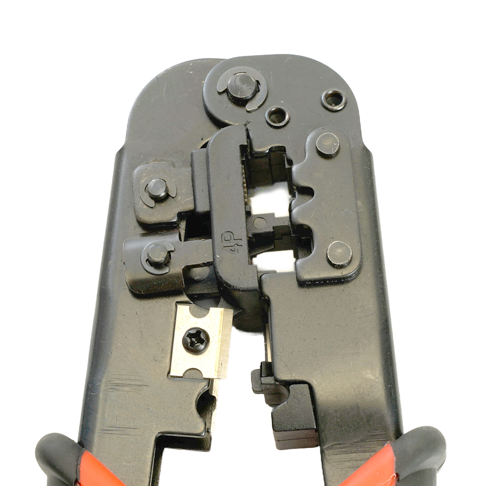 Кримпер STEKKER CTLS007 для обжима RJ разъемов RJ-45 (8P8C), RJ-12 (6P6C) и RJ-11 (6P4C и 6P2C), черный, красный