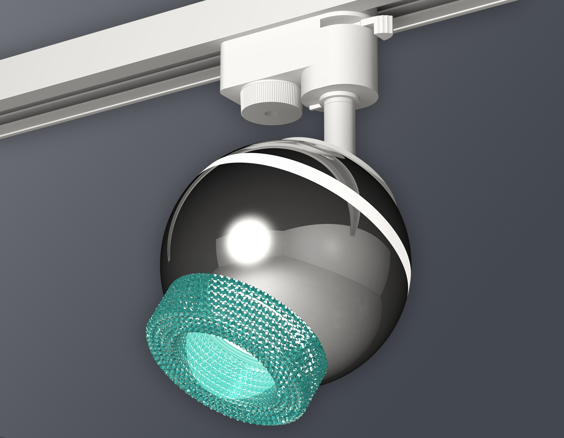 Комплект трекового светильника Ambrella XT1104004 PSL/BL серебро полированное/голубой GU5.3 LED 3W 4200K (A2520, C1104, N7194)