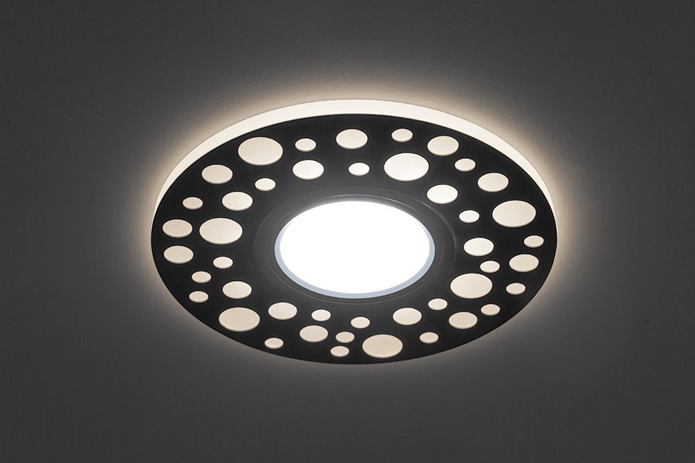 Светильник встраиваемый с LED подсветкой Feron CD989 потолочный MR16 G5.3 белый