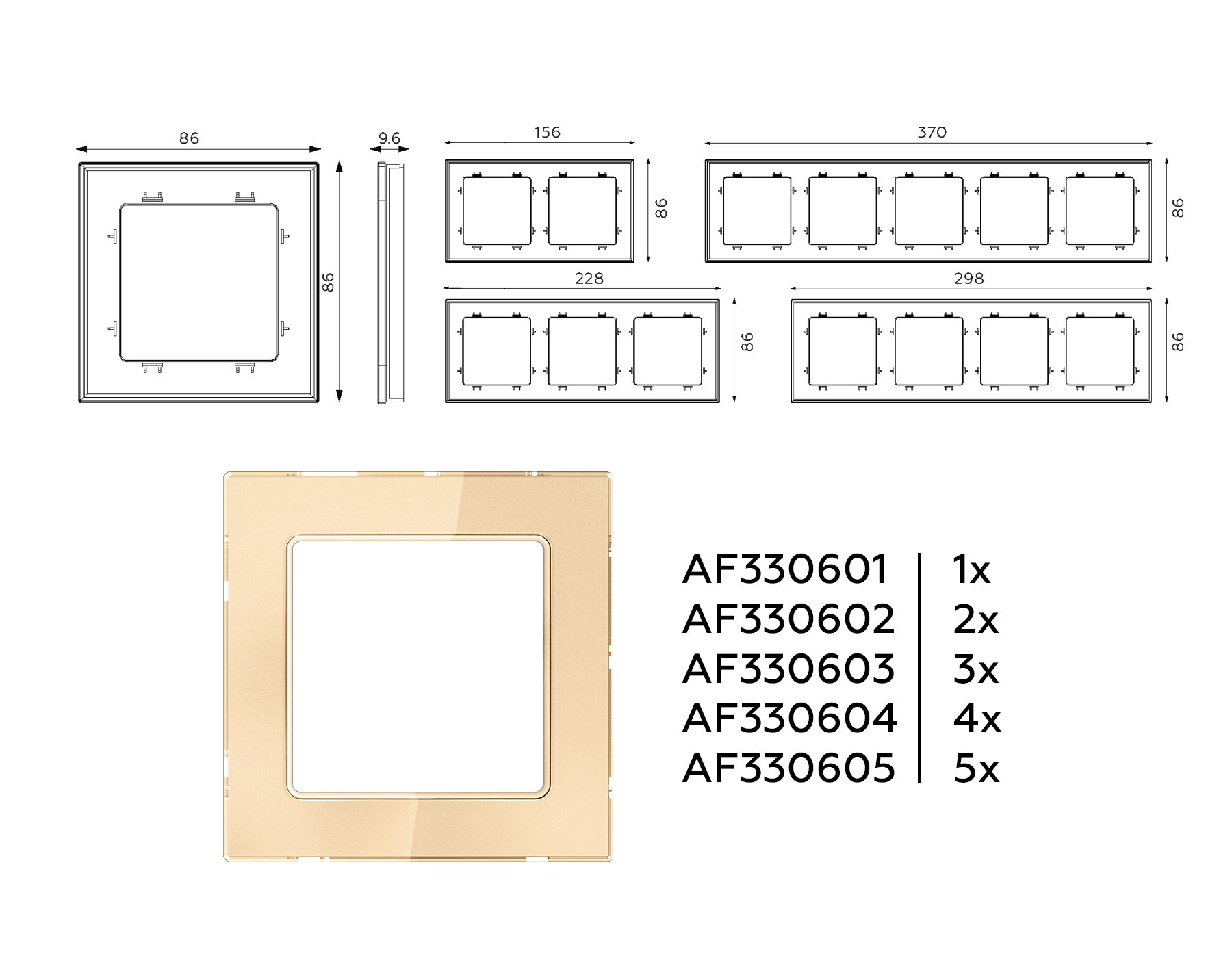 AF330605 Рамка ALFA Platos (Шампань Стекло органическое) 5-ая