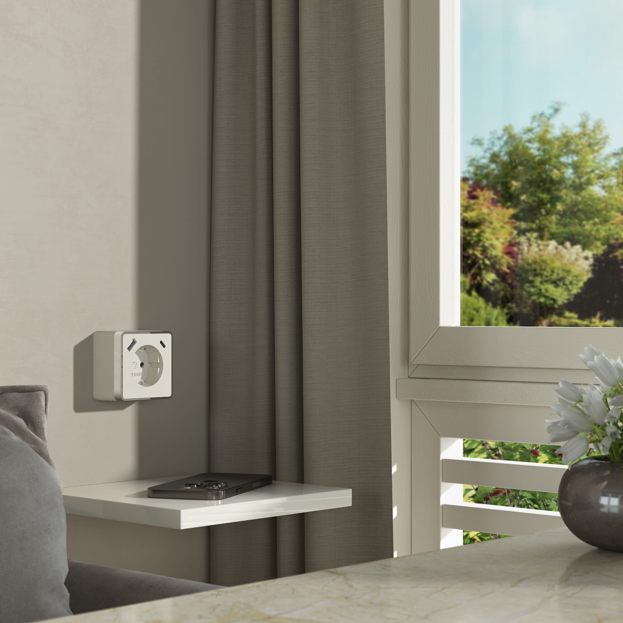 Розетка с заземлением, шторками и USB тип A+C Werkel Gallant (слоновая кость) W5071703