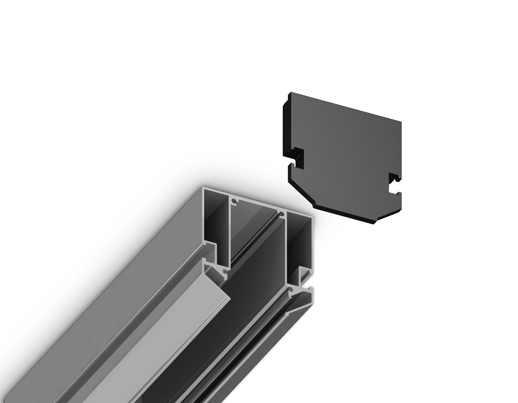 GL1064 BK черный заглушка для корпуса в натяжной потолок Magnetic 220V 61*61*9 (2шт)