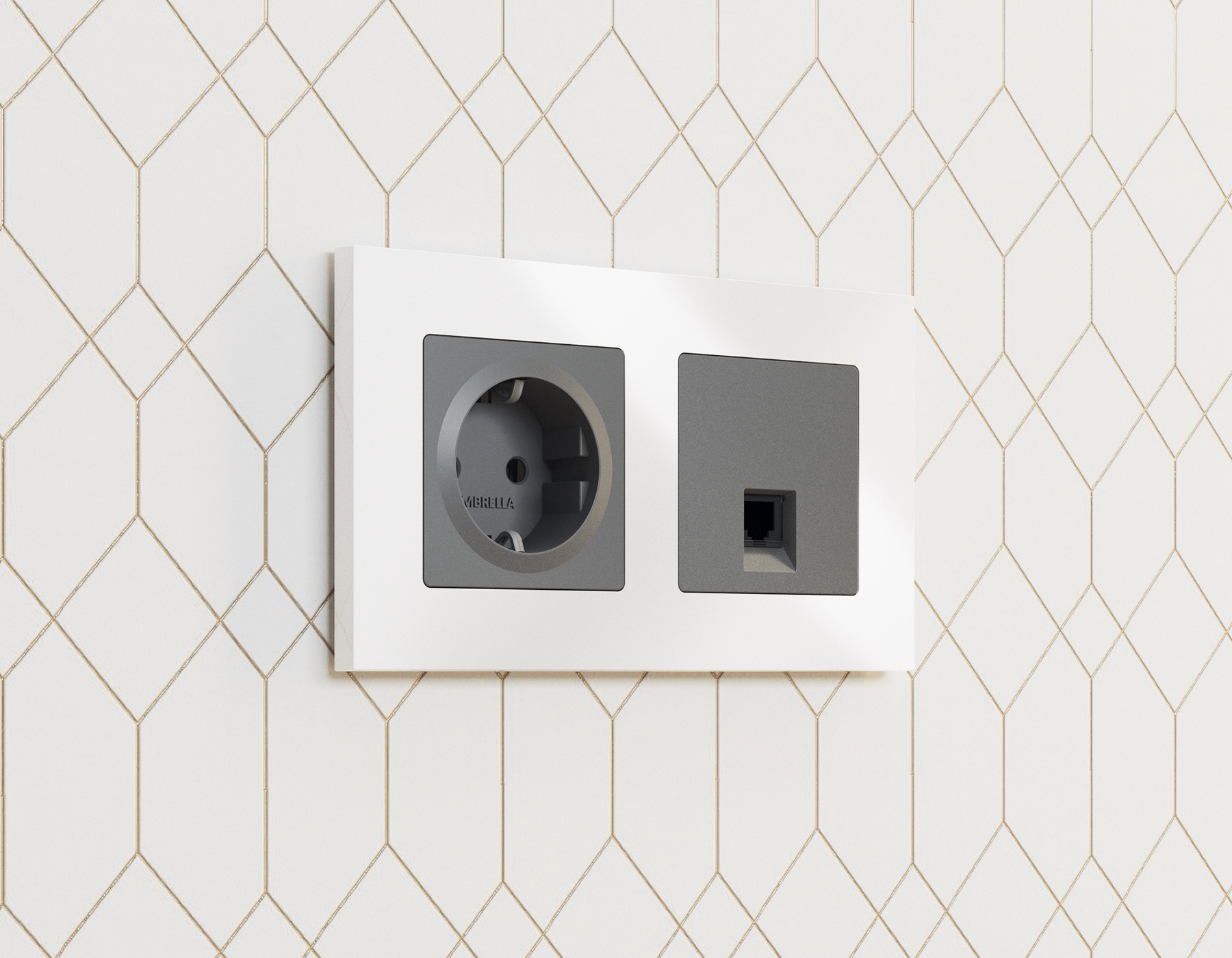 AF250104 Рамка ALFA Qubi (Белый глянец) 4-ая