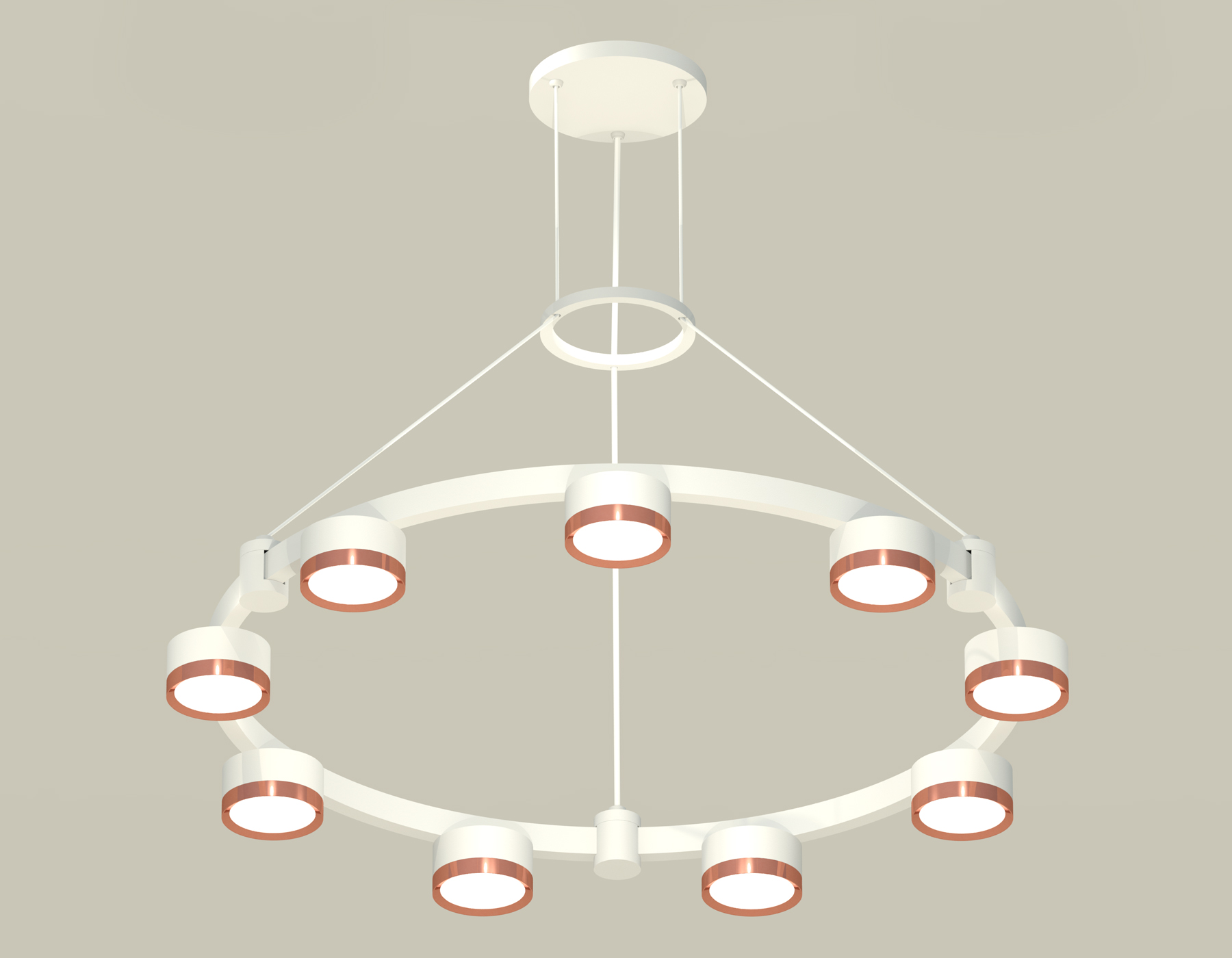 Подвесной светильник Ambrella Techno Ring XR92031803/9 SWH/PPG белый песок/золото розовое полированное GX53 (A9203, C9241, N8126)