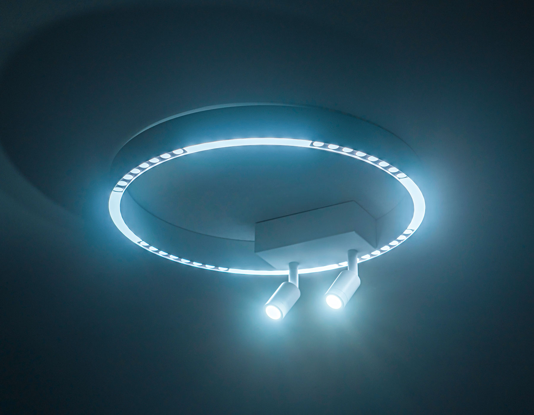 Потолочный LED светильник FL5805/1+2 WH белый 25W 3000K/4200K/6400K D400*95 (без ПДУ)