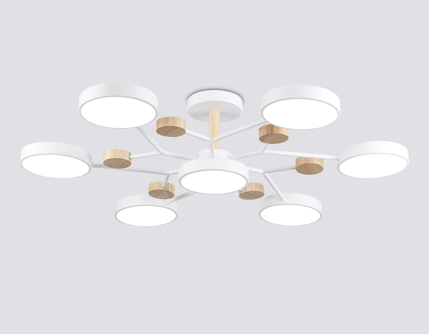 FL4864/7 WH/WD белый/дерево 126W 3000-6000K D830*190 (без ПДУ)