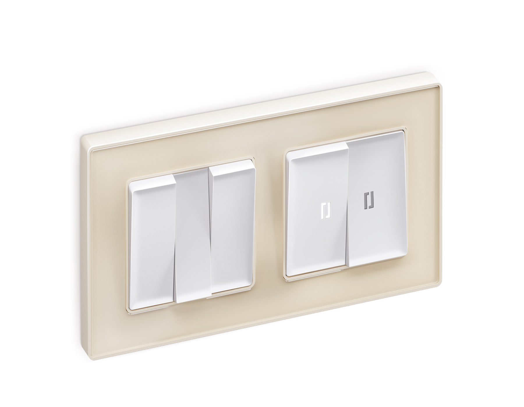 MA124035 Комплект механизма 2-кл проходного выключателя с подсветкой 5600K ALFA Белый матовый QUANT (AP1240, VM120, G25W)