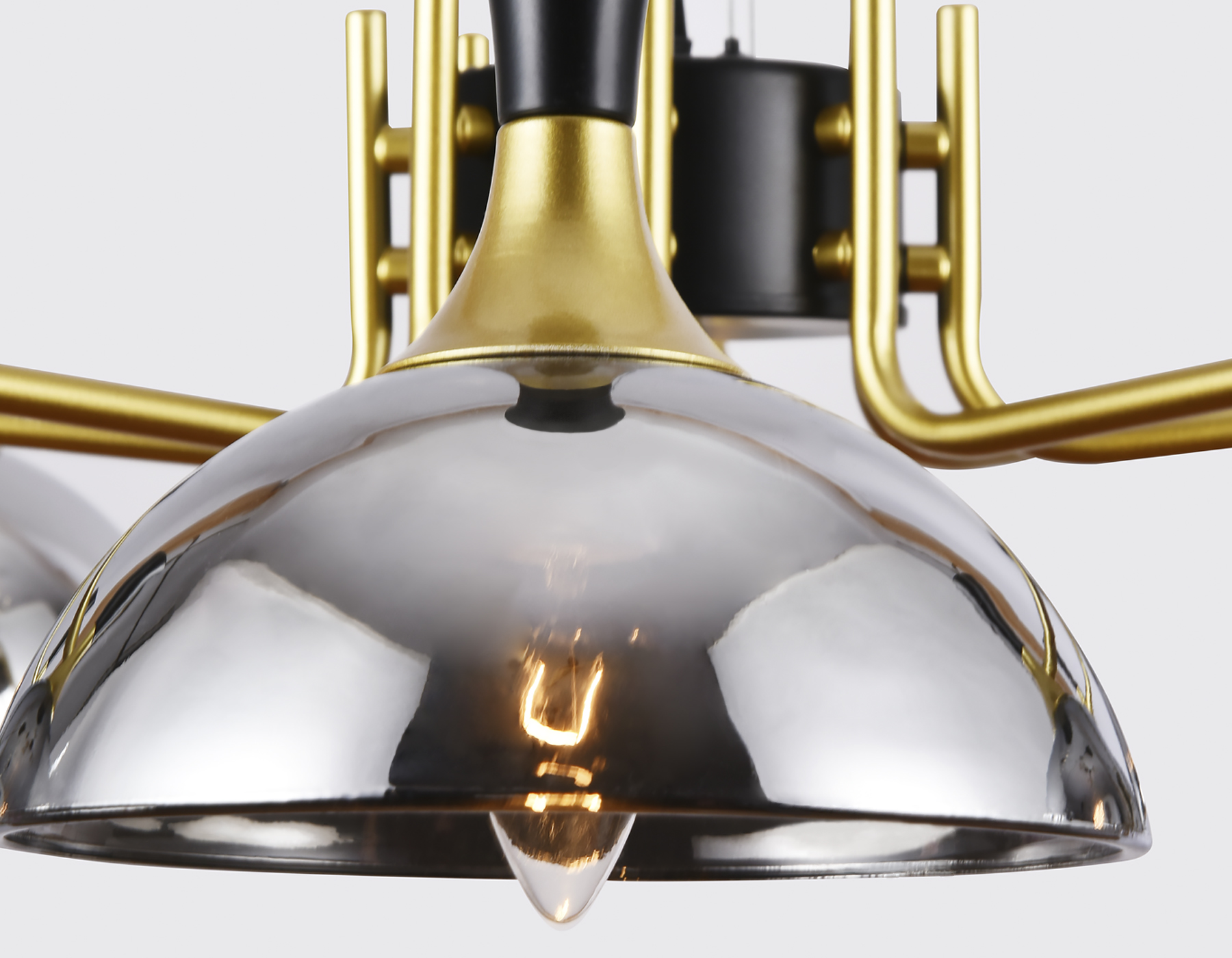 Подвесная люстра Ambrella TR9082/5 BK/GD/SM черный/золото/дымчатый E27/5 max 40W D750*750