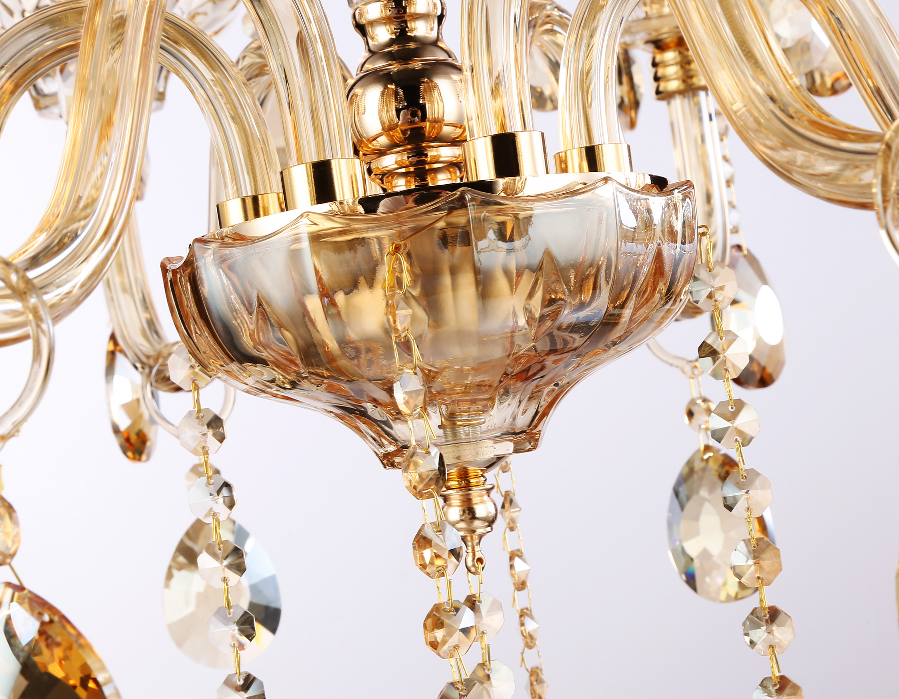 Подвесная люстра TR4901/6 GD/TI золото/янтарь E14/6 max 40W D663*598