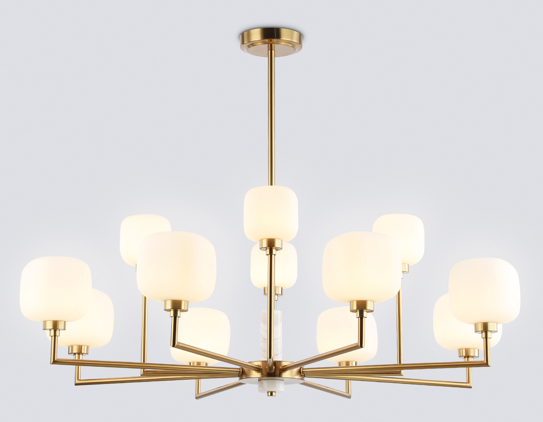 LH53019/12 BS/FR латунь/белый матовый G9*12 max 40W D910*680