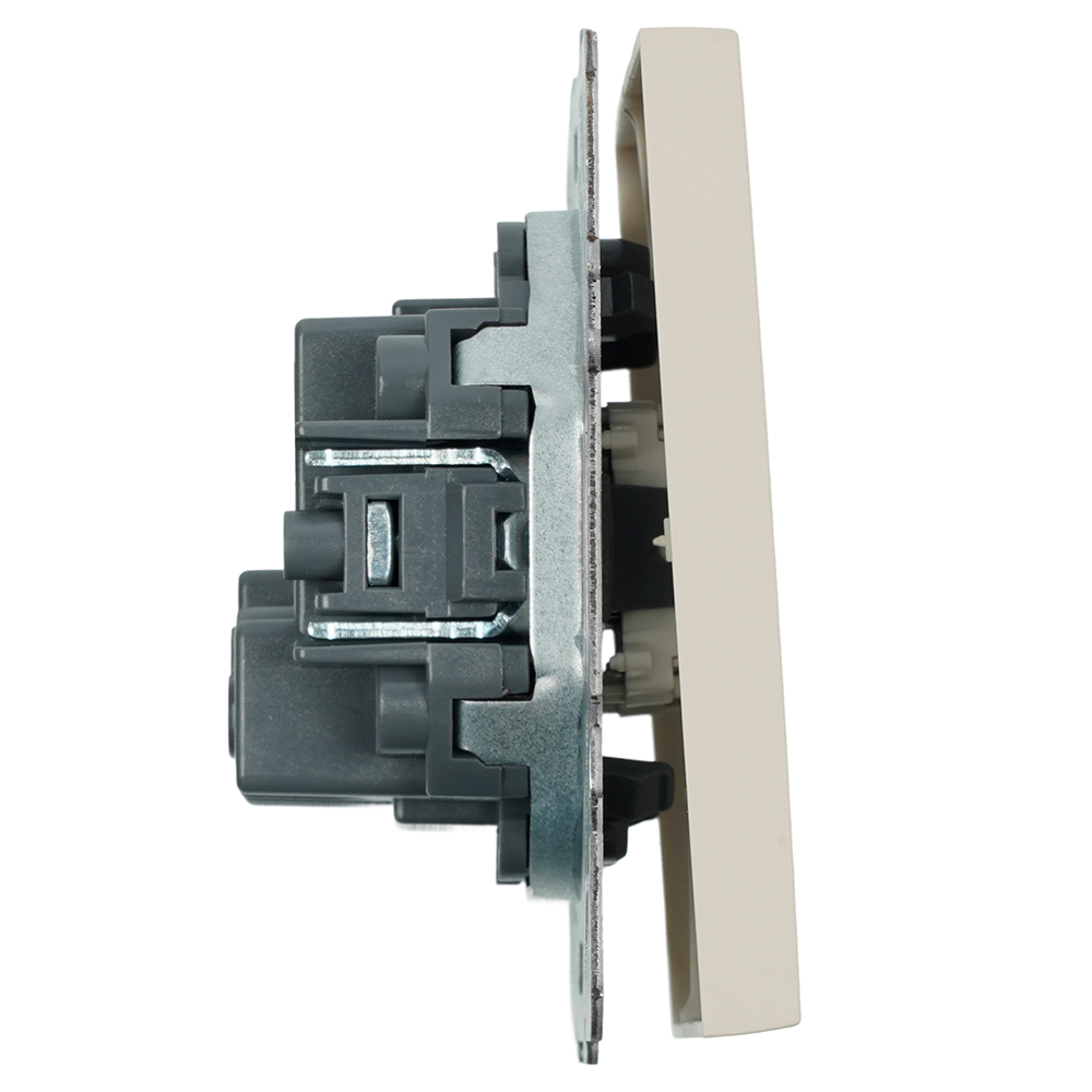 Выключатель 2-клавишный (механизм), STEKKER, 250В, 10А, серия Эмили, RSW10-5104-08, кашемир, soft touch