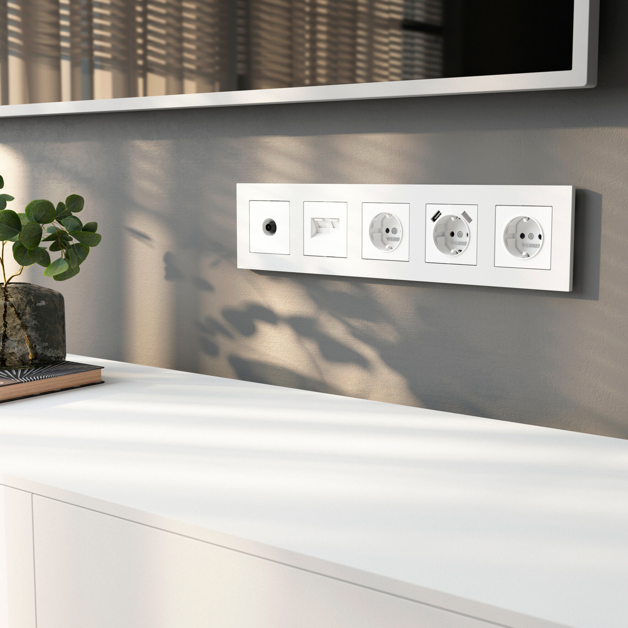 Рамка на 5 постов Slab (белый софт) W0052961