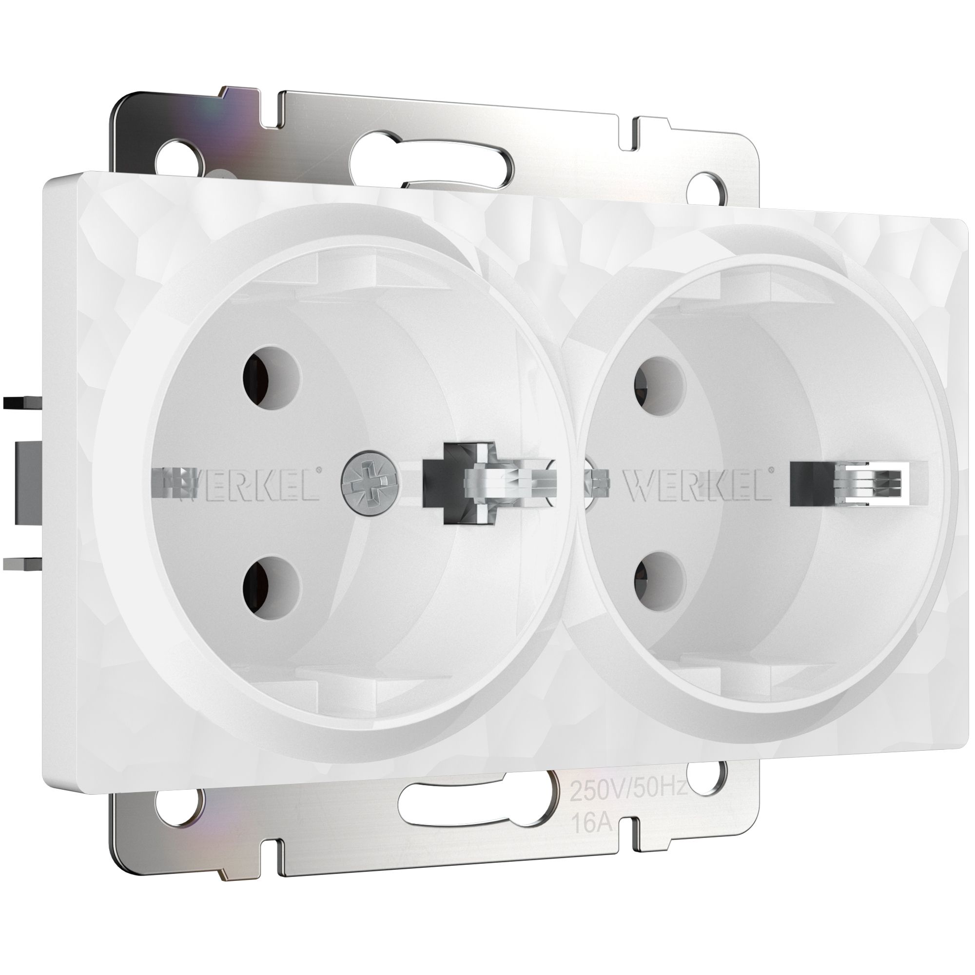 Розетка двойная с заземлением Werkel Hammer (белый) / W1272001 / a052019