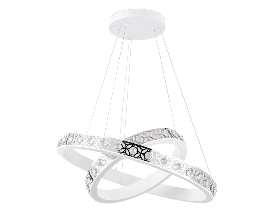 Подвесной светодиодный светильник  Ambrella с пультом FA169 WH/CH белый/хром 86W