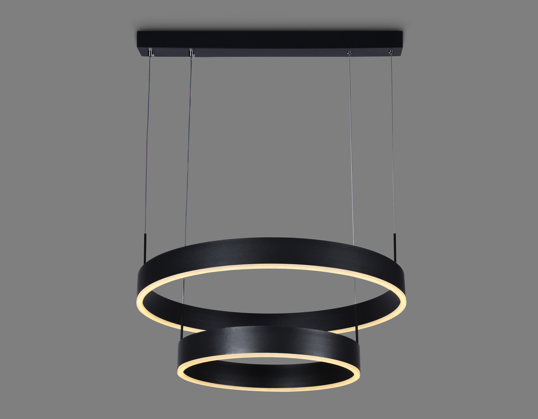 Подвесной светильник Ambrella FA6612/2 BK черный 85W D400/600*730 (ПДУ РАДИО 2.4G)