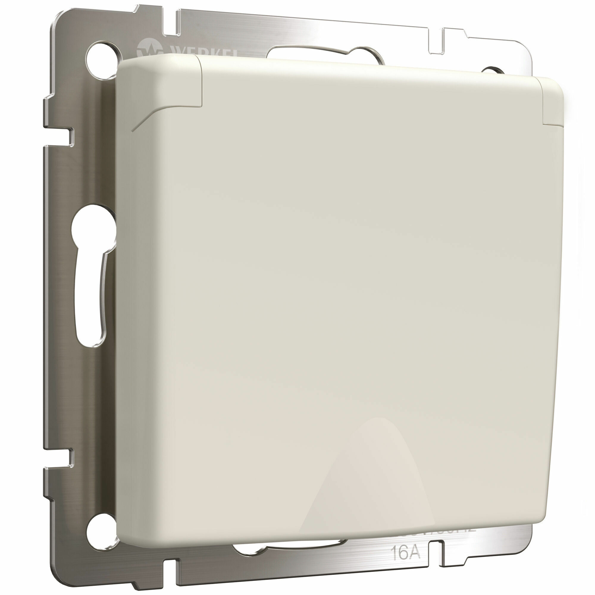 Розетка с заземлением и шторками c крышкой IP44 Werkel (айвори матовый) W1171262