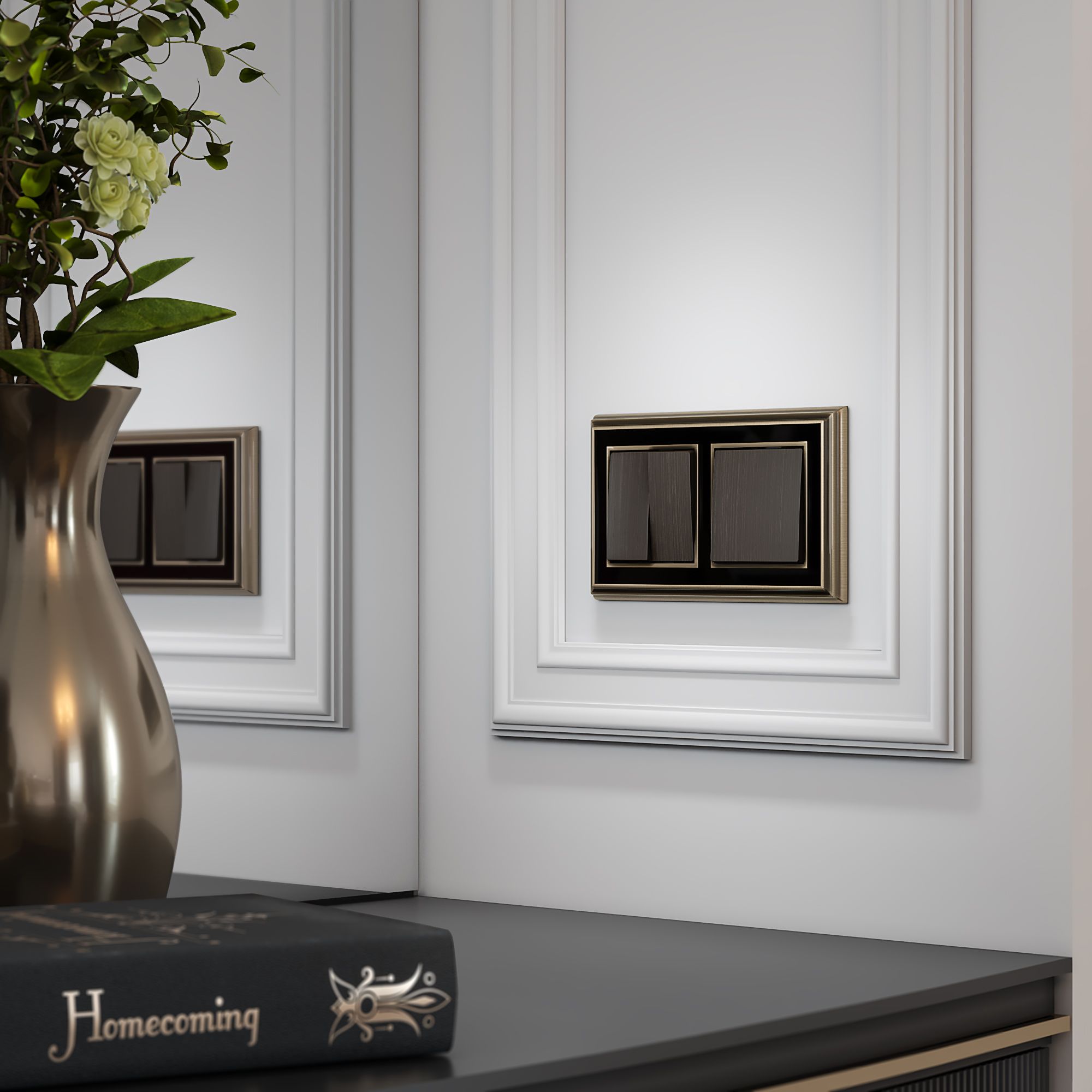 Рамка на 2 поста Werkel Palacio (бронза/черный) WL17-Frame-02