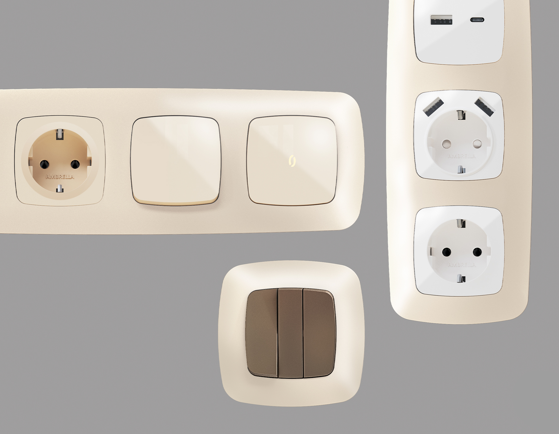 OF140332 Рамка OMEGA Ecta (Бежевый матовый) 2-ая