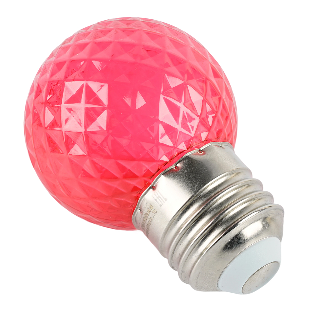 Лампа светодиодная Feron LB-385 Шарик красный прозрачный E27 1W 230V