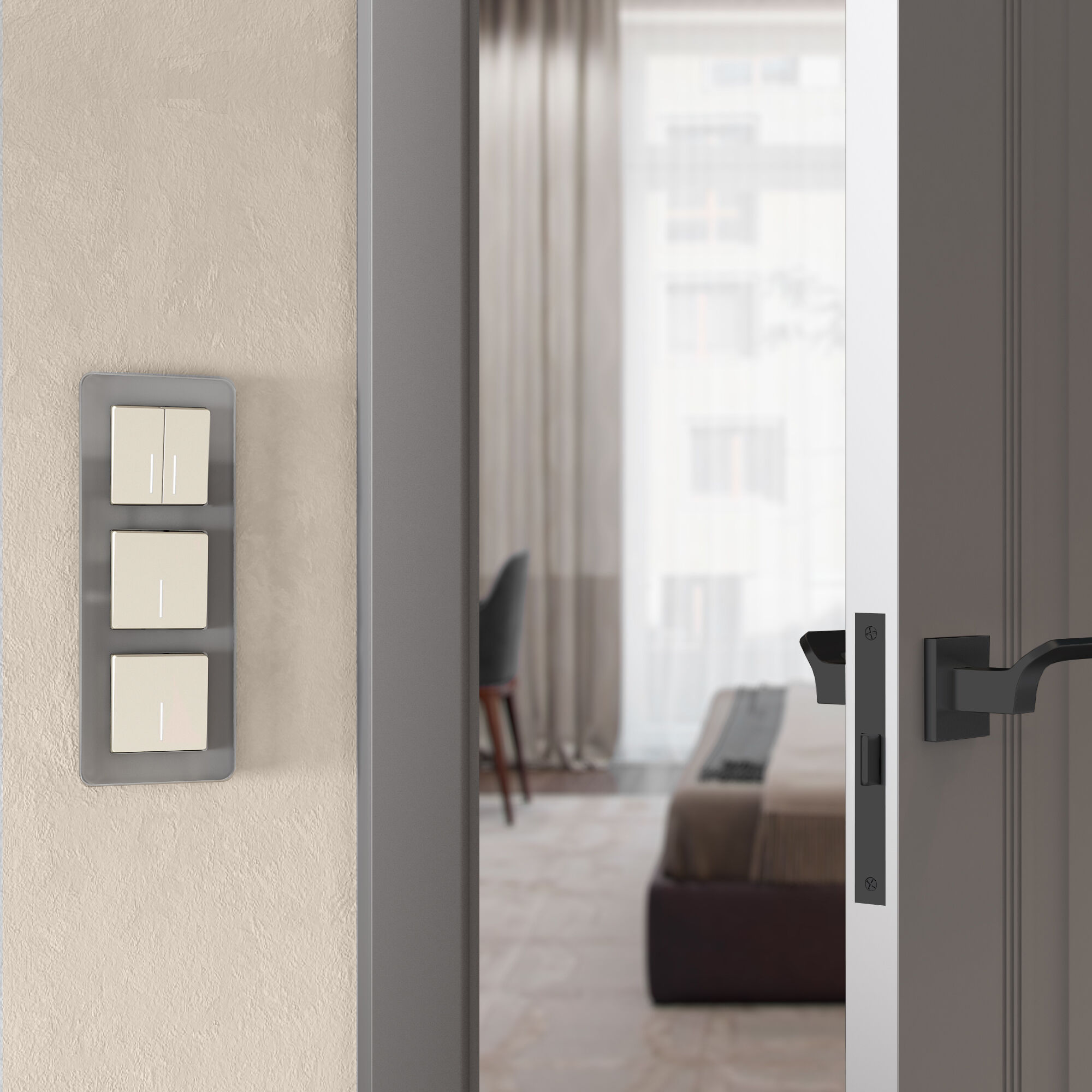 Выключатель одноклавишный с подсветкой Werkel (айвори матовый) W1110162