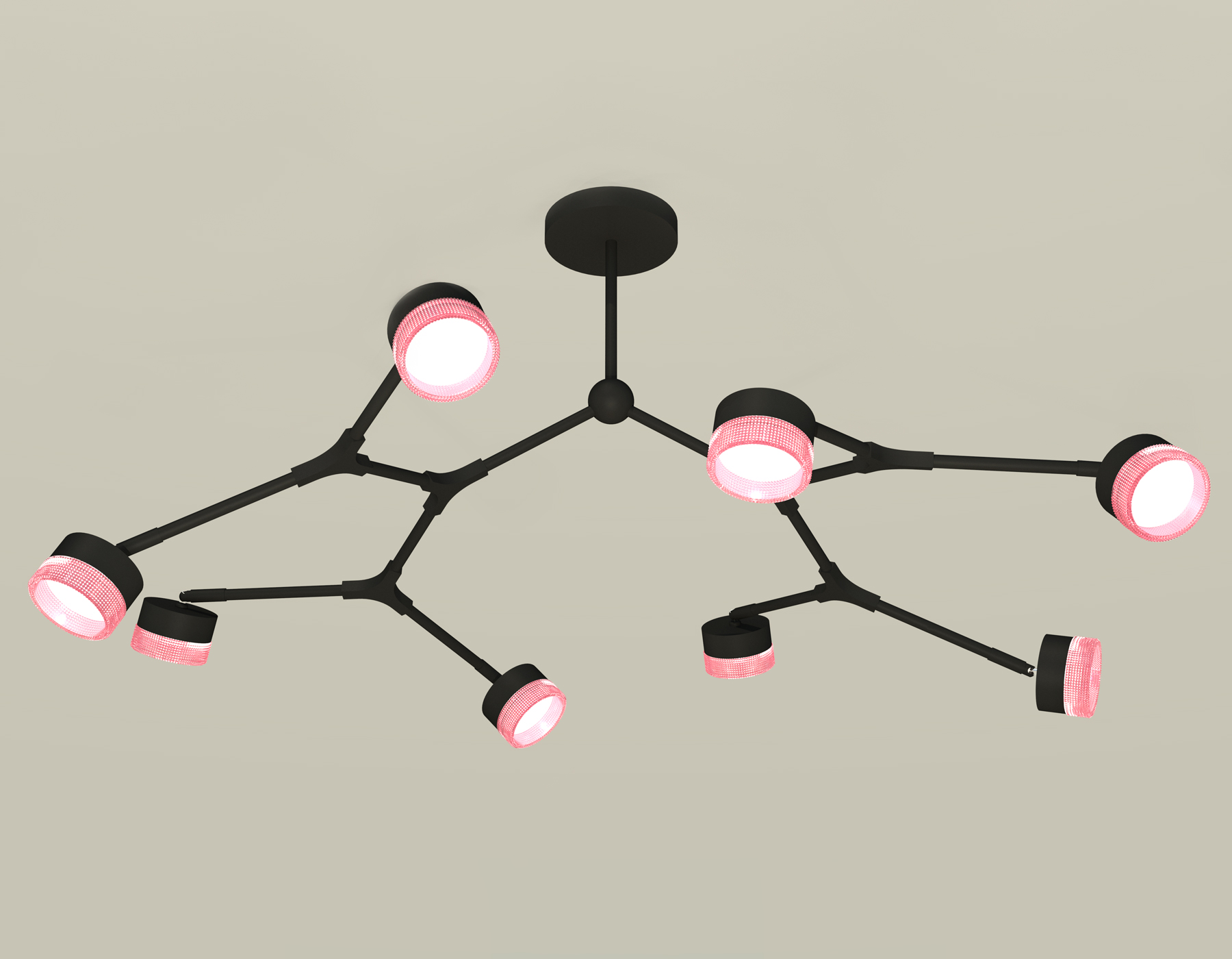 Подвесной светильтник Ambrella XB9060200/8 SBK/PI черный песок/розовый GX53 (C9060, N8486)