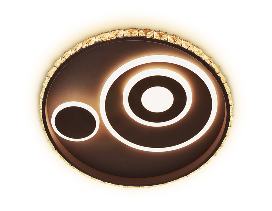 Потолочный светодиодный светильник Ambrella с пультом FA245 кофе 105W D490*65