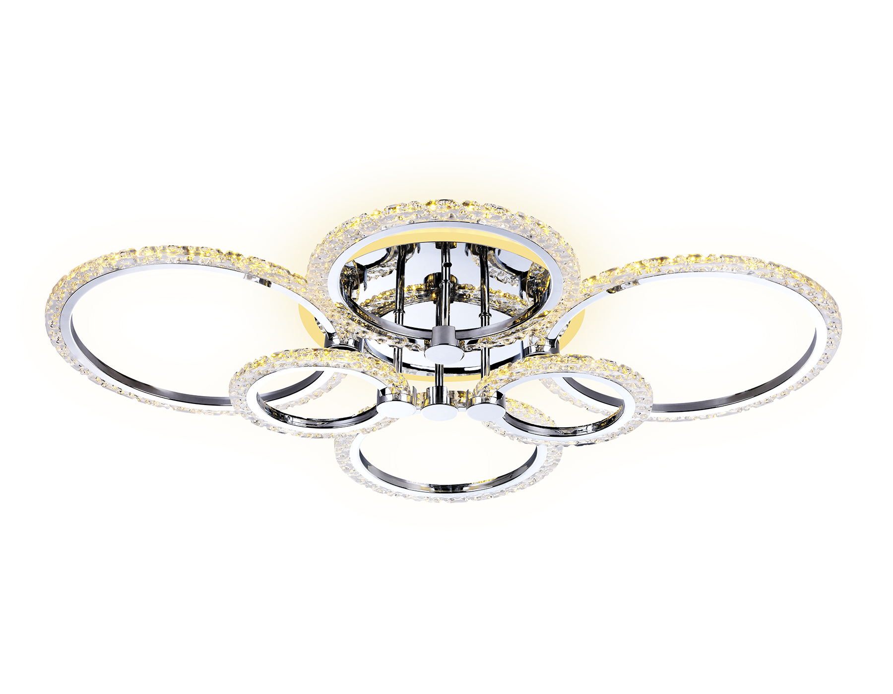 Потолочный светодиодный светильник с пультом Ambrella FA413/4+2 CH хром 132W 840*600*120 (ПДУ РАДИО 2.4G)