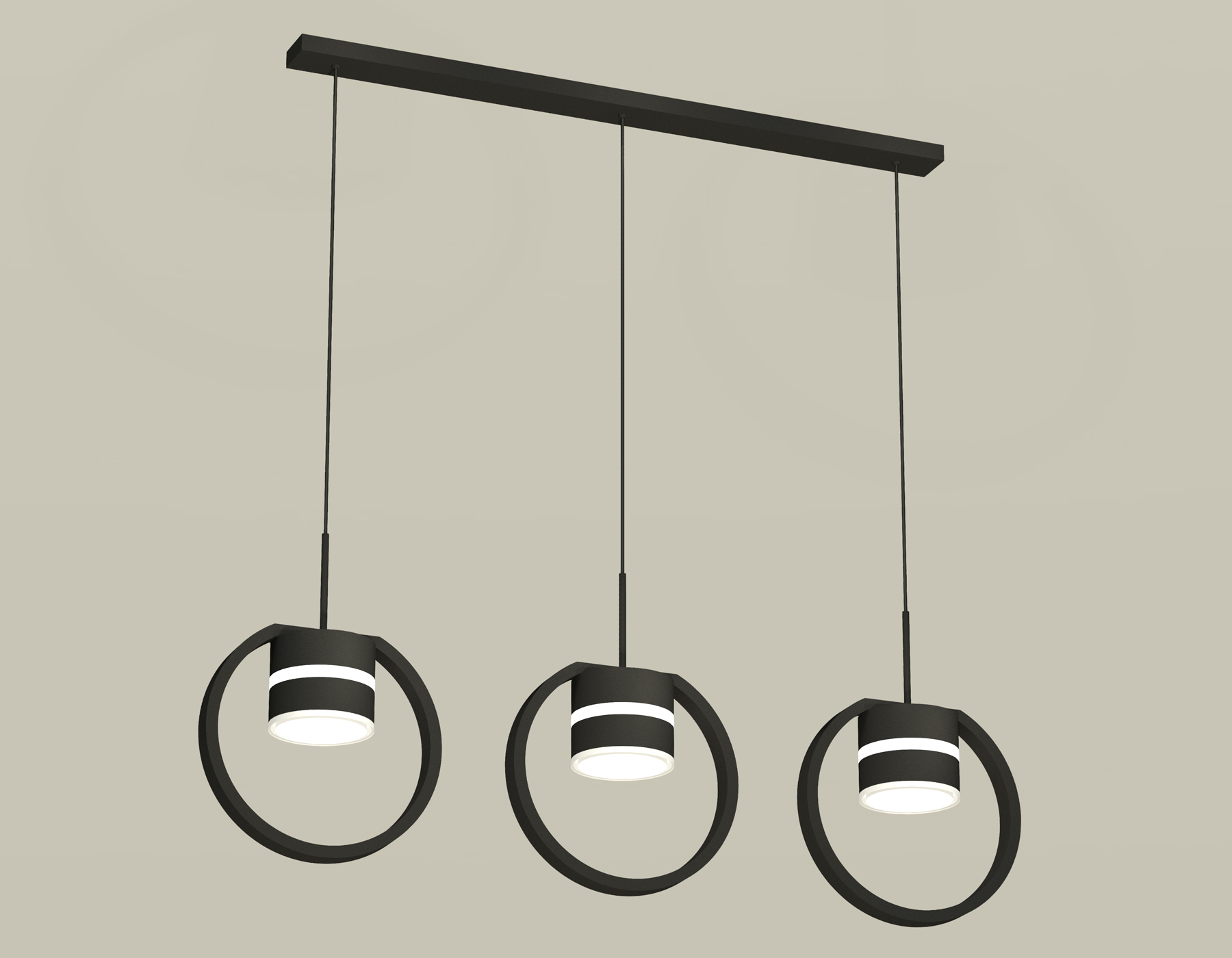 Подвесной светильтник Ambrella XB9107153/3 SBK/FR черный песок/белый матовый GX53 (C9107, N8445)