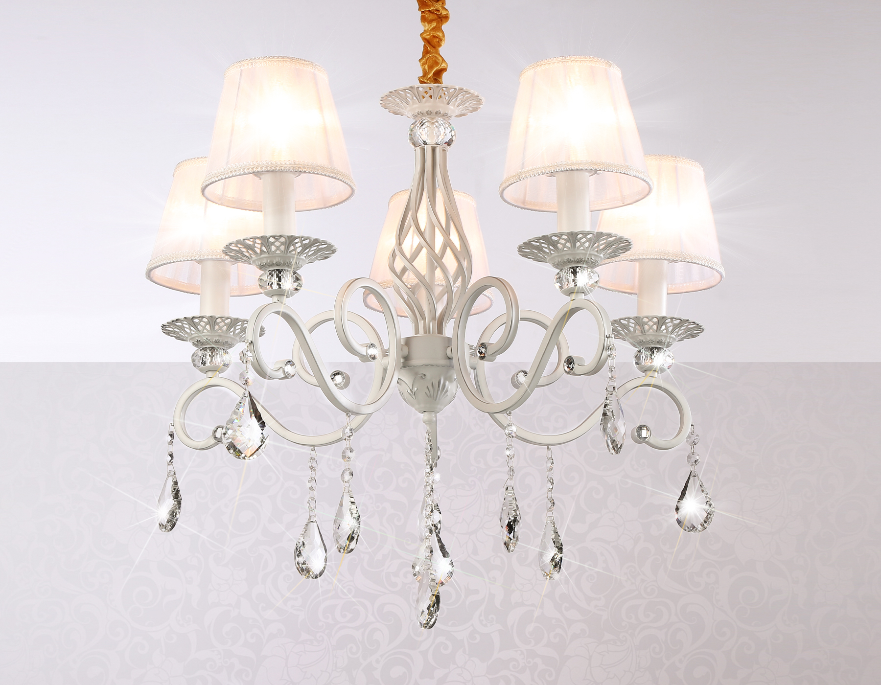 Подвесная люстра TR4547/5 WH/SL белый/серебро E14/5 max 40W D565*500