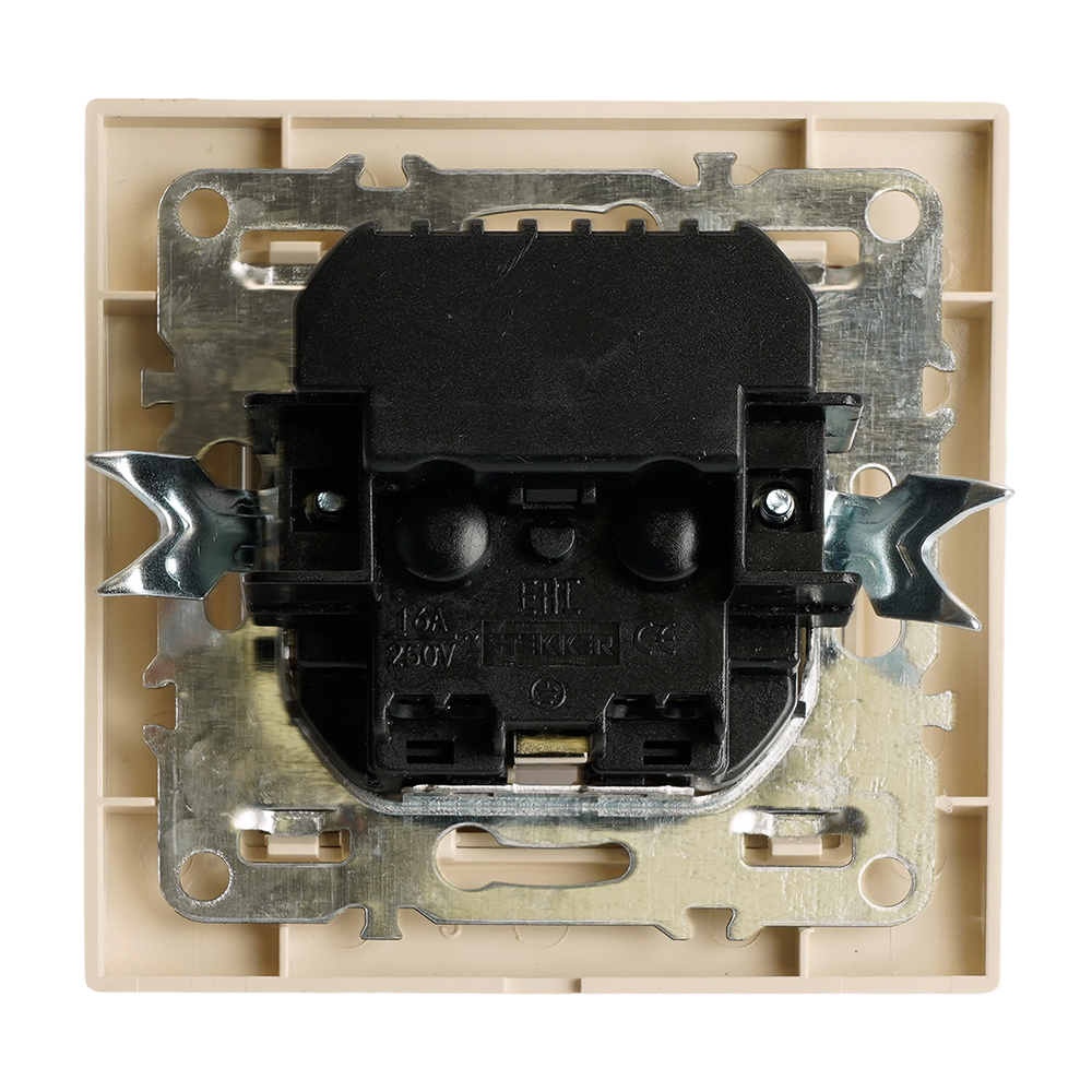 Розетка 1-местная с/з STEKKER, PST16-9016-02, 250В, 16А с USB+ type C, серия Эрна, слоновая кость