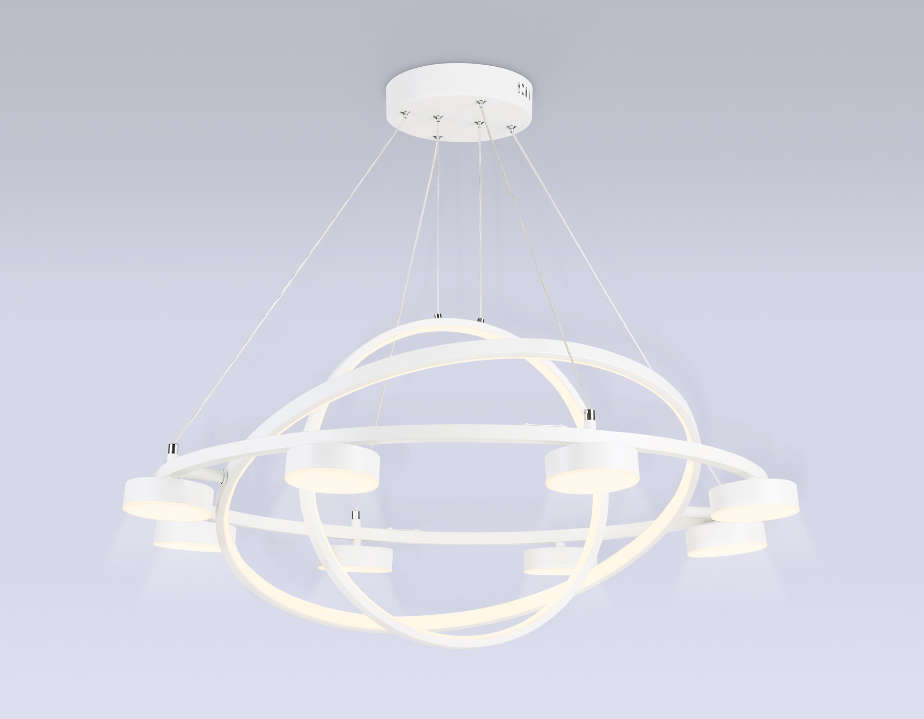 Подвесной светильник Ambrella FL51777/3+8 WH белый 3000K/4200K/6400K 112W D800/580/400*1200 (ПДУ ИК)