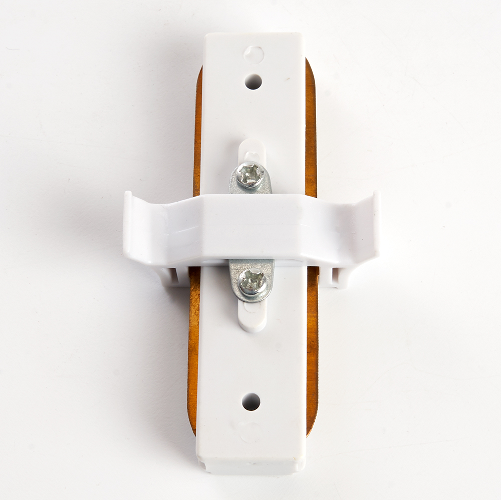 Коннектор прямой однофазный для шинопровода, белый, LD1000