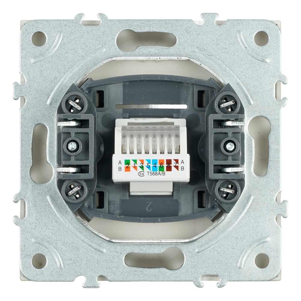 Розетка компьютерная 1-местная RJ-45 (механизм), серия Эмили, RST00-5117-08, кашемир, soft touch
