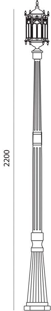 Светильник садово-парковый Feron PL118 столб шестигранный 60W 230V E27 2.2M черное золото Светильник садово-парковый Feron PL118 столб шестигранный 60W 230V E27 2.2M черное золото