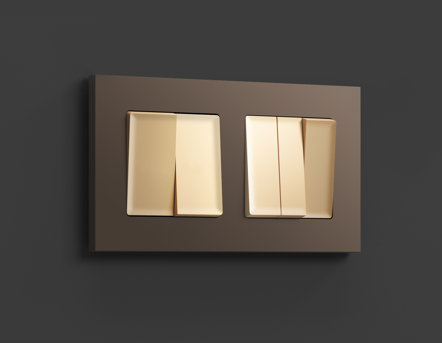 AP6030 Лицевая панель ALFA (Шампань) для 2-кл выключателей QUANT