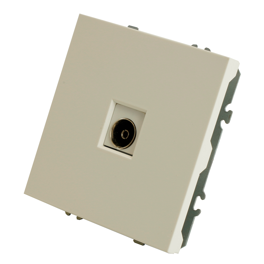 Розетка телевизионная 1-местная (механизм), STEKKER, 75 Ом, 5-862МГц, серия Эмили, RST00-5108-01, белый фарфор, soft touch