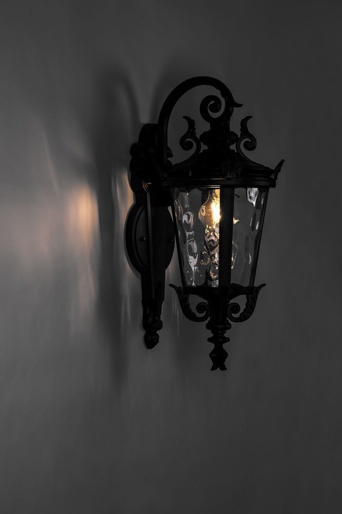 Светильник садово-парковый Feron PL4002 круглый на стену вниз 60W 230V E27, черный