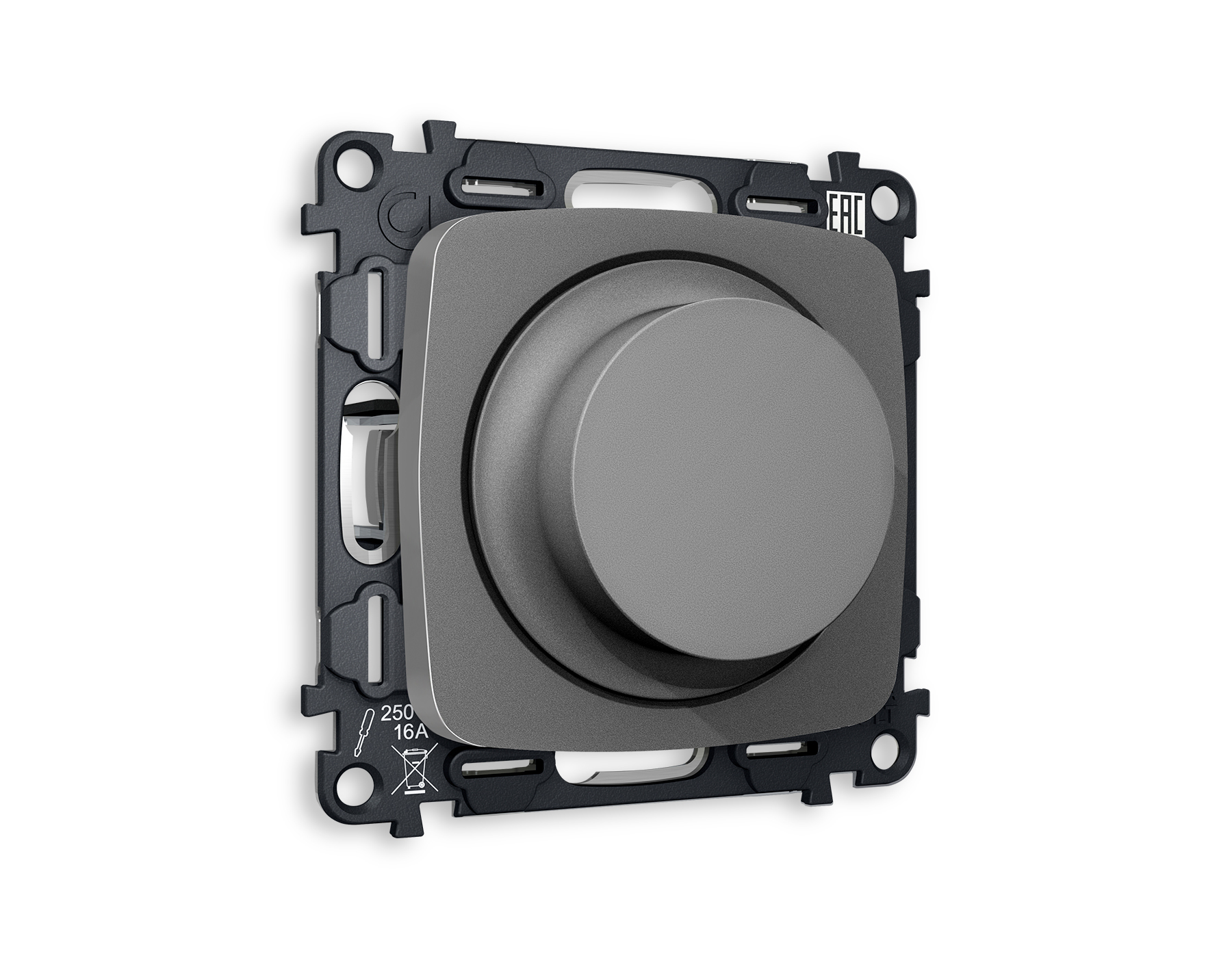 MO655510 Комплект механизма светорегулятора универсального OMEGA Антрацит серый 25-600W/LED 5-300W QUANT (OP6555, VM136)