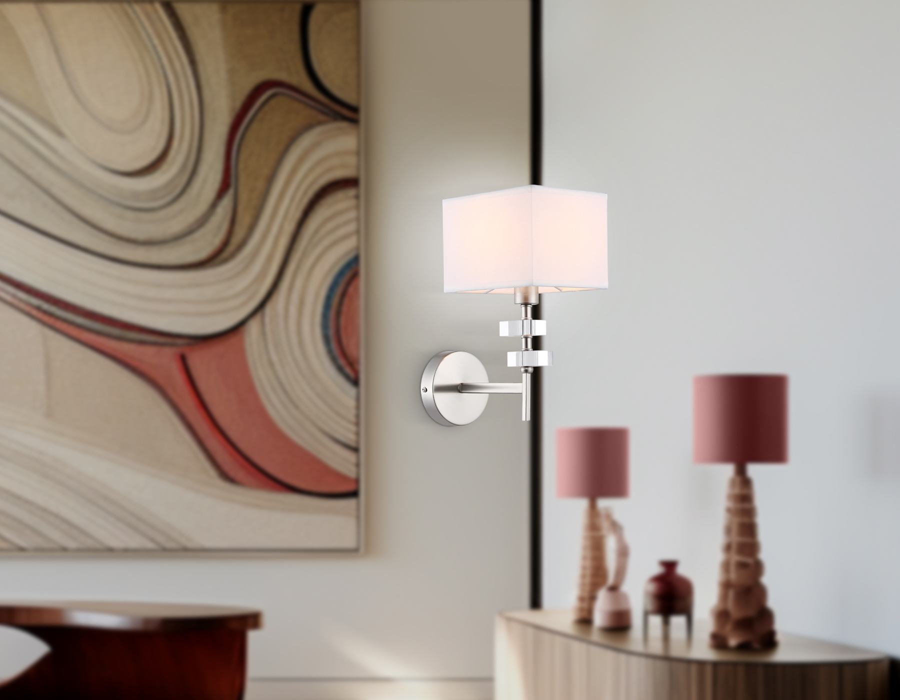 LH71325 SN/WH никель/белый E14 max 40W 240*130*300