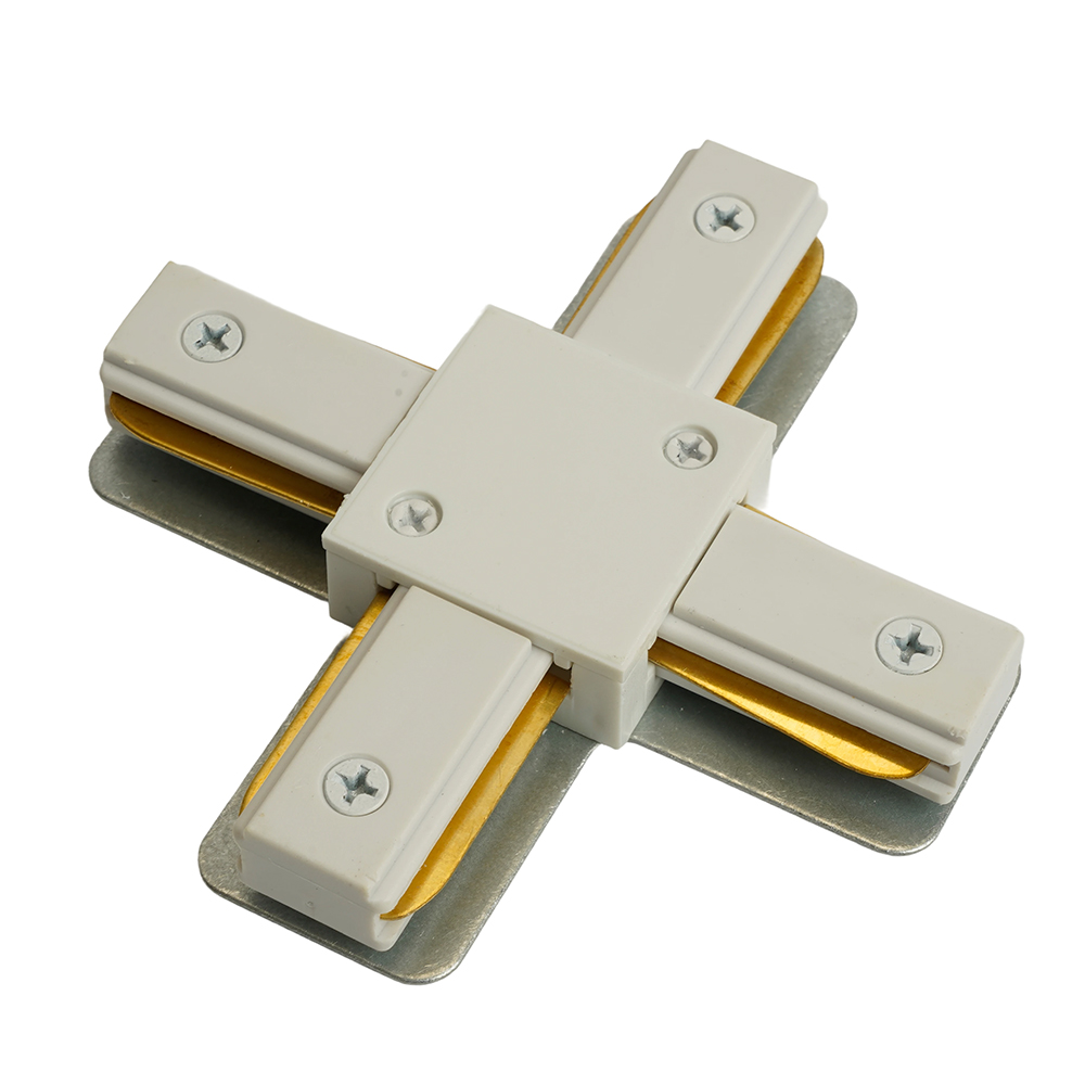 Коннектор Х-образный однофазный  для шинопровода , белый, LD1018