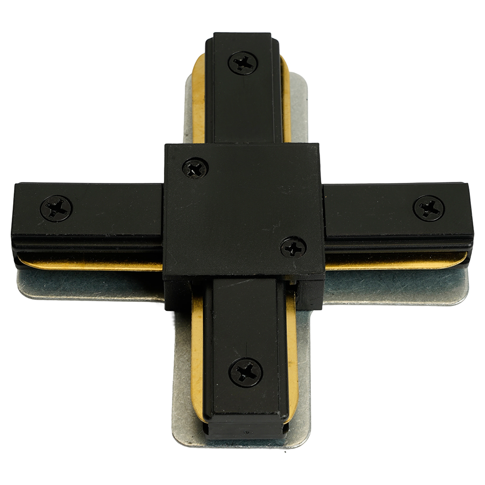 Коннектор Х-образный однофазный  для шинопровода , черный, LD1018