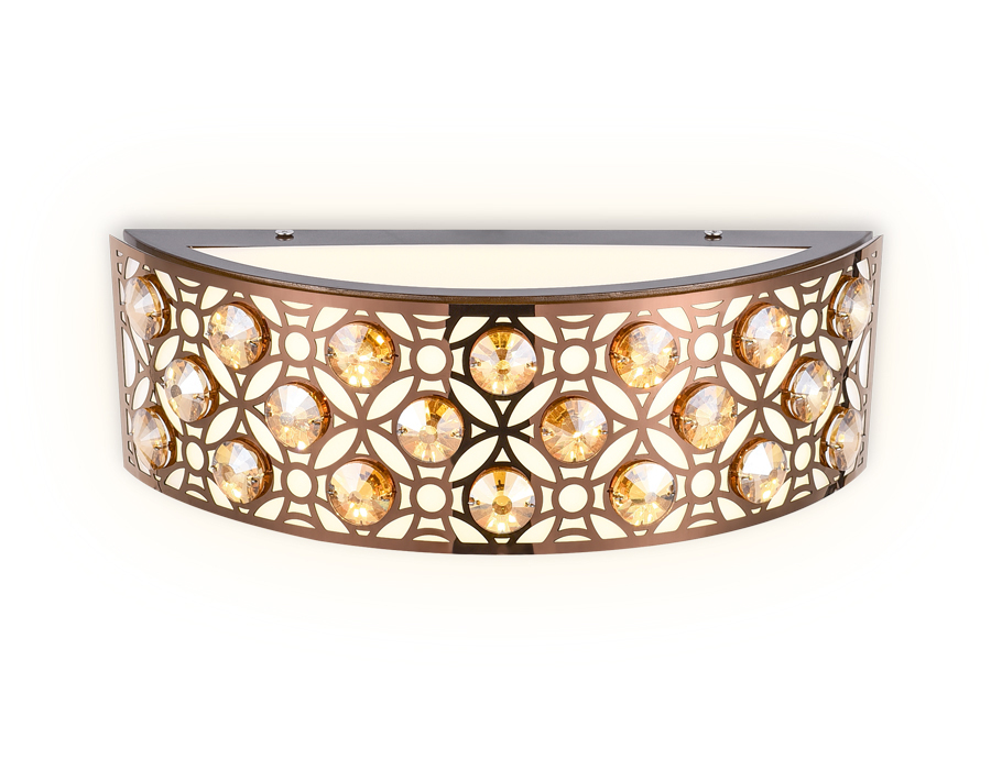 Настенный светодиодный светильник  Ambrella с хрусталем FA9412 CF/TI кофе/янтарь 4200K 12W Настенный светодиодный светильник  Ambrella с хрусталем FA9412 CF/TI кофе/янтарь 4200K 12W