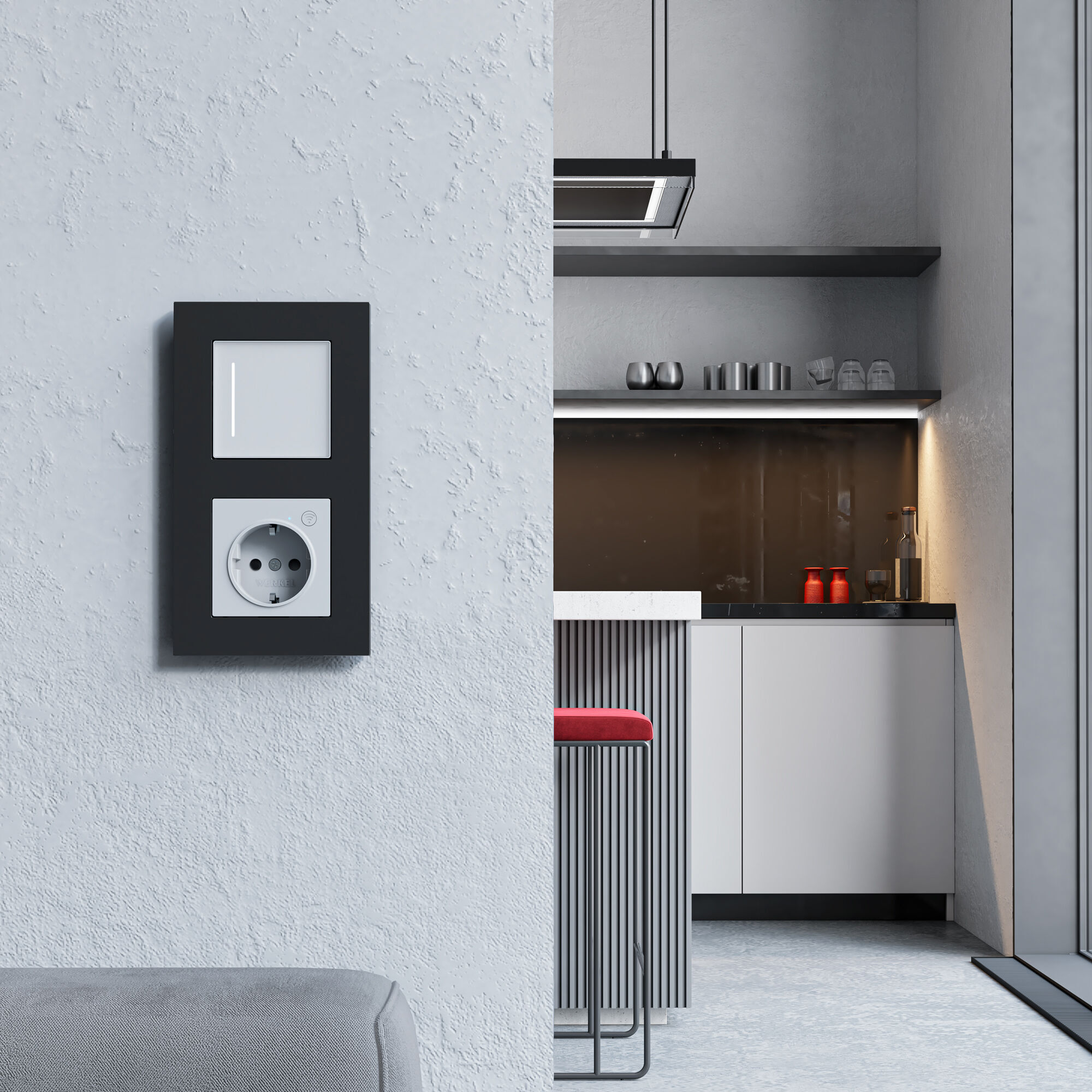 W0022908/ Рамка на 2 поста Slab (черный софт)