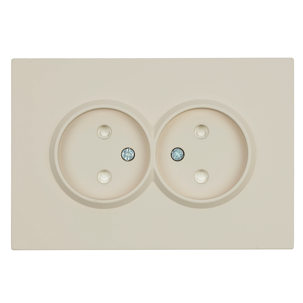 Розетка 2-местная с защитной шторкой, STEKKER,  б/з, 250В, 16А, серия Эмили, RST16-5116-08, кашемир, soft touch