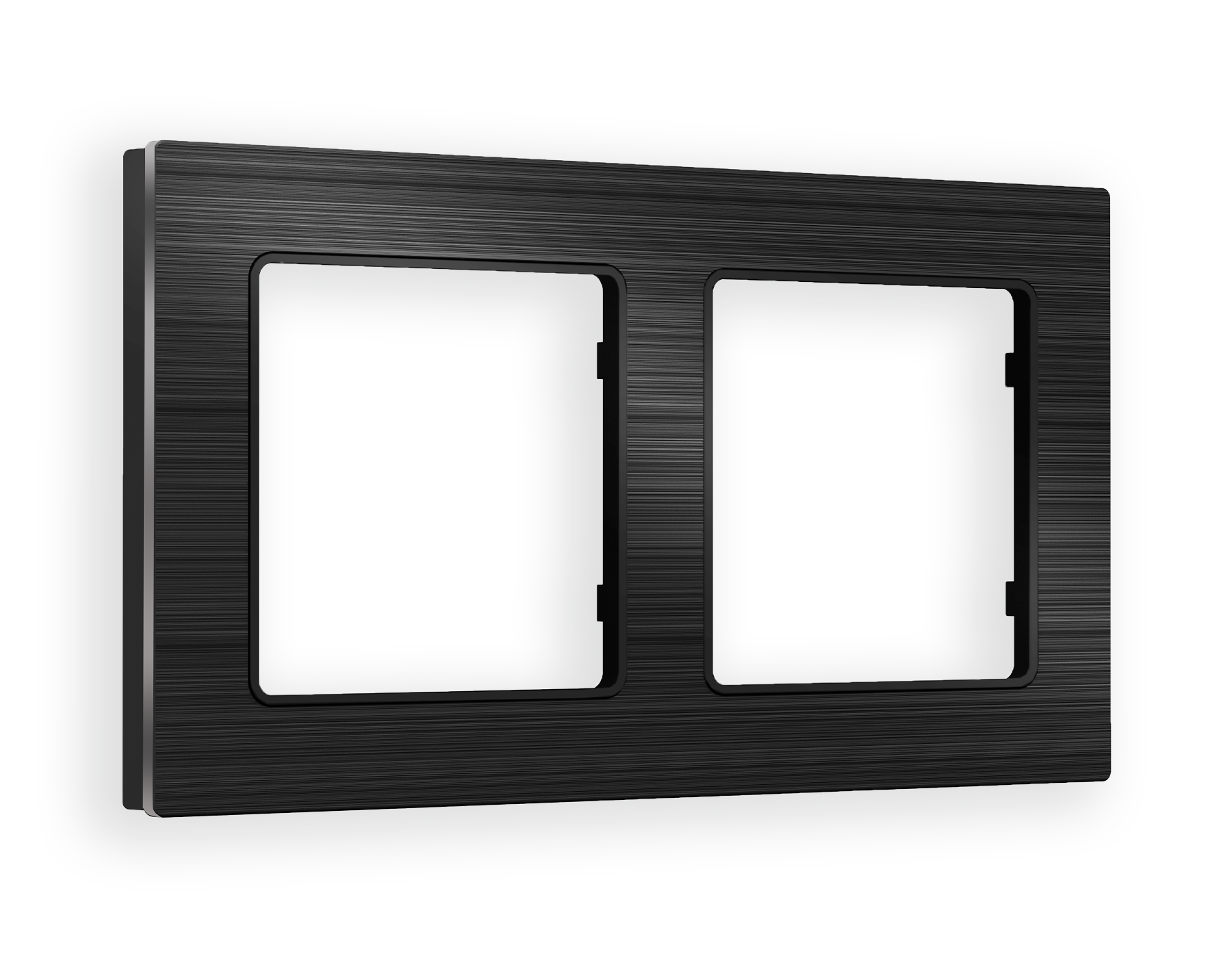 AF550502 Рамка ALFA Platos (Черный Металл шлифованный) 2-ая