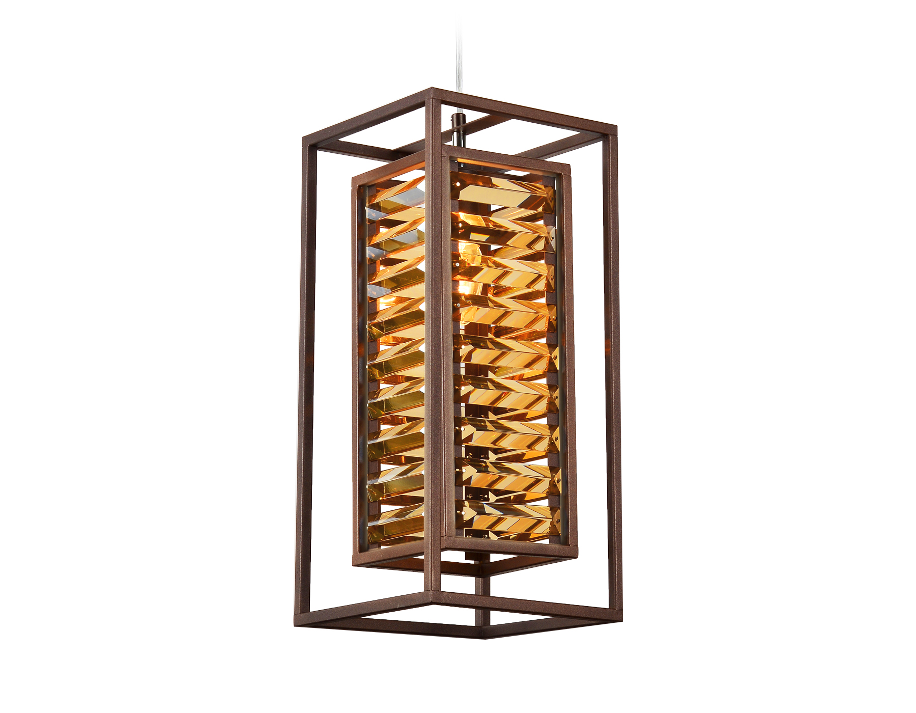 Подвесной светильник Ambrella с хрусталем TR5043 CF/TI кофе/янтарь E14/1 max 40W
