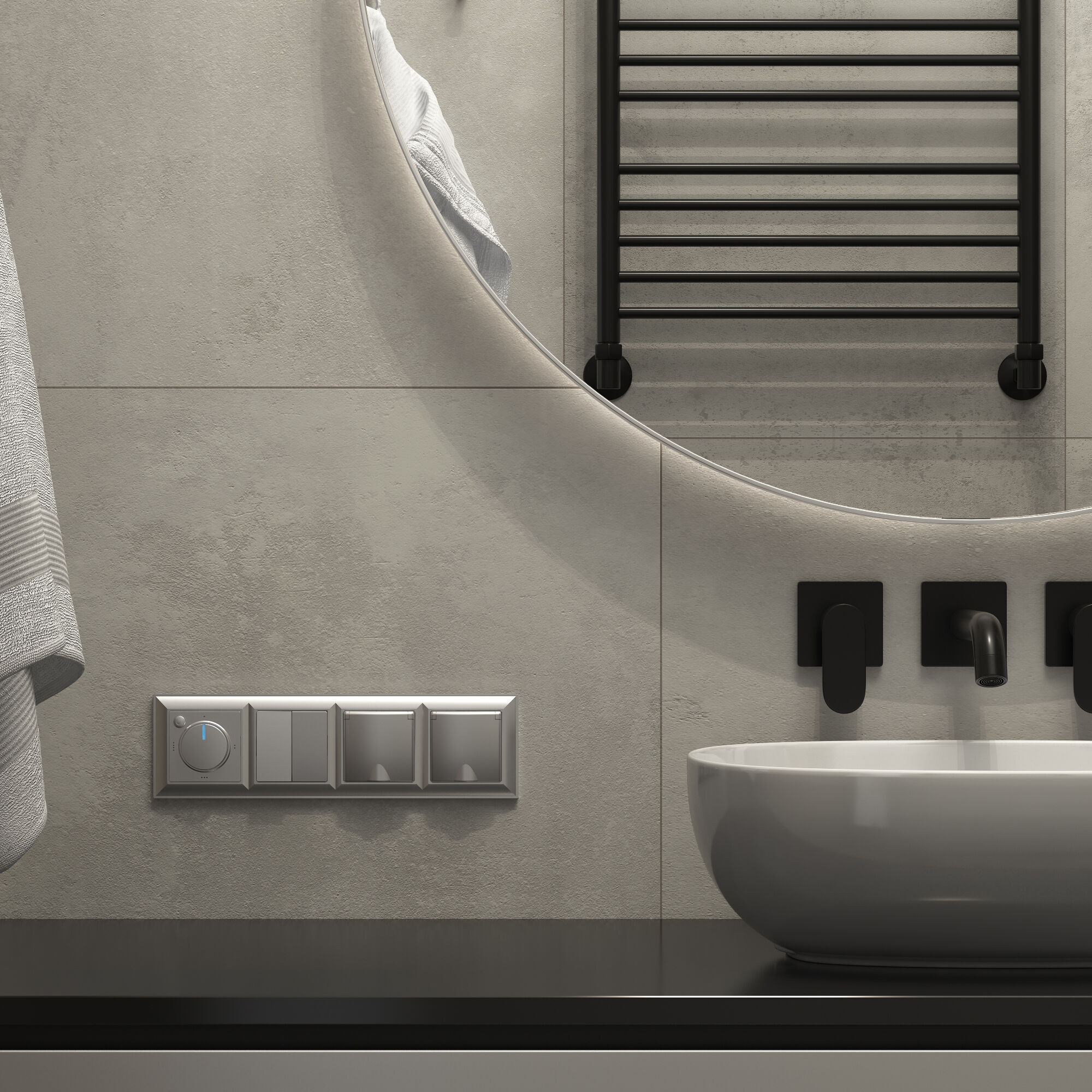 Выключатель двухклавишный WERKEL (серебряный) WL06-SW-2G / W1120006 / a029822