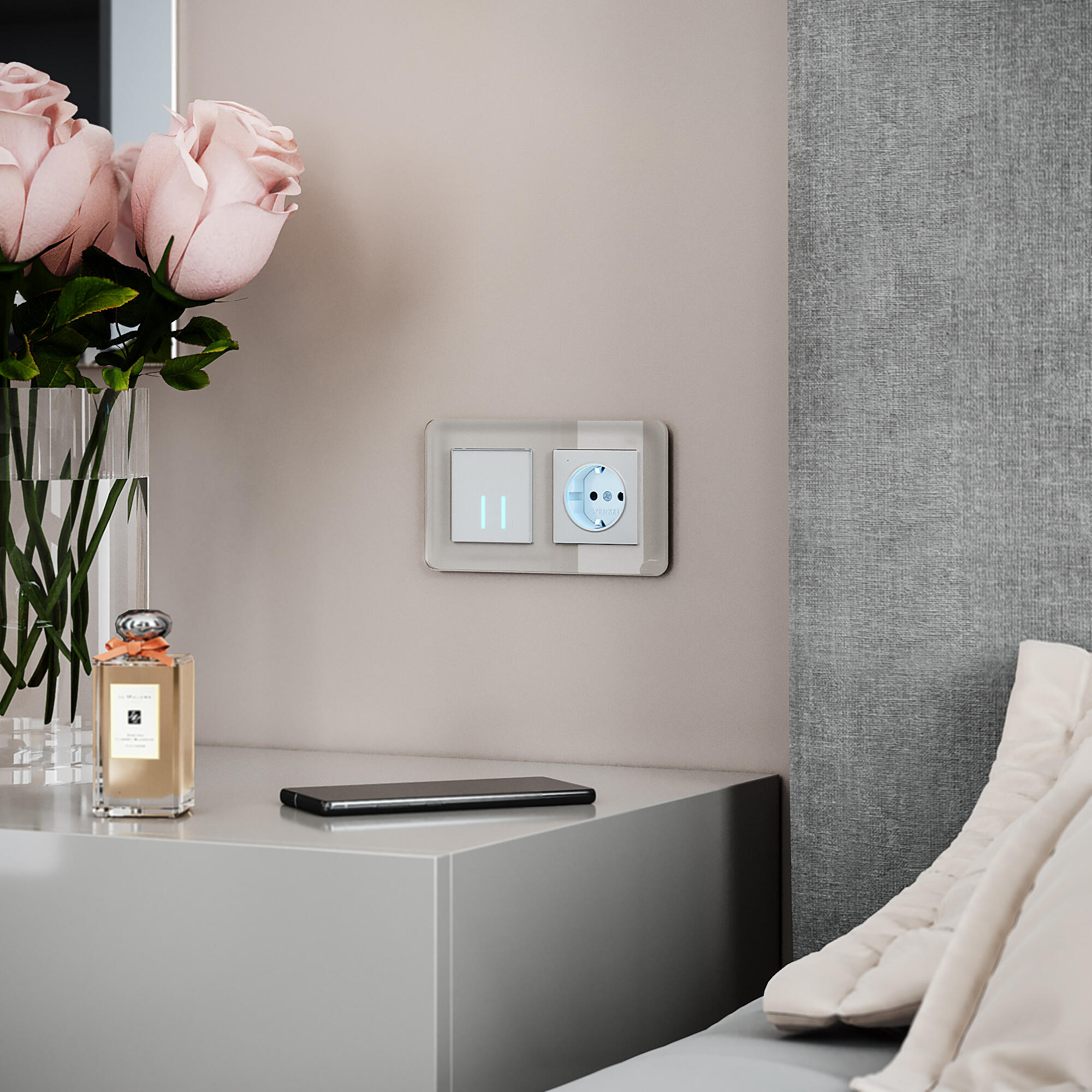 Рамка WERKEL на 2 поста Elite (дымчатый, стекло) W0022417